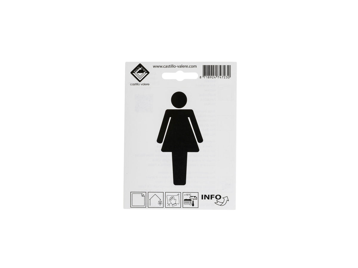 Zelfklevend pictogram dames 10x10 cm