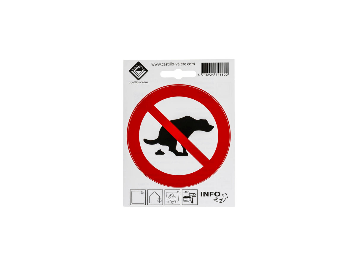 Zelfklevend pictogram geen hondenpoep 10cm