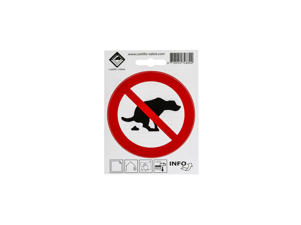 Pictogramme autocollant pas de crotte de chien 10cm