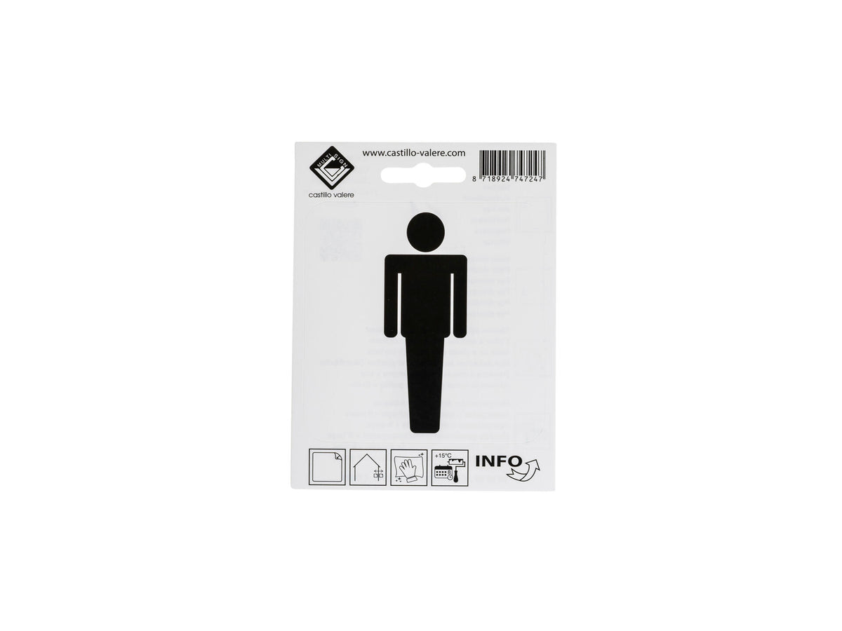 Zelfklevend pictogram heren 10x10 cm