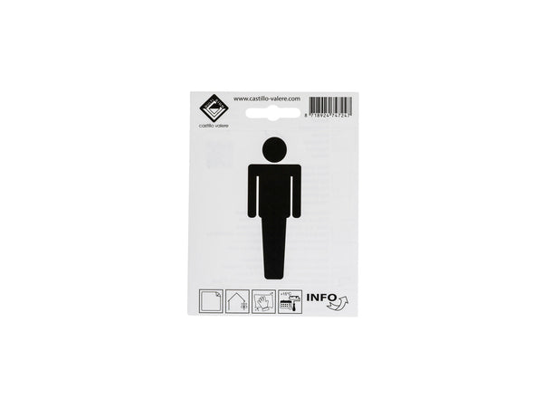 Zelfklevend pictogram heren 10x10 cm