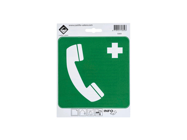 Pictogramme autocollant téléphone de sauvetage 15x15 cm