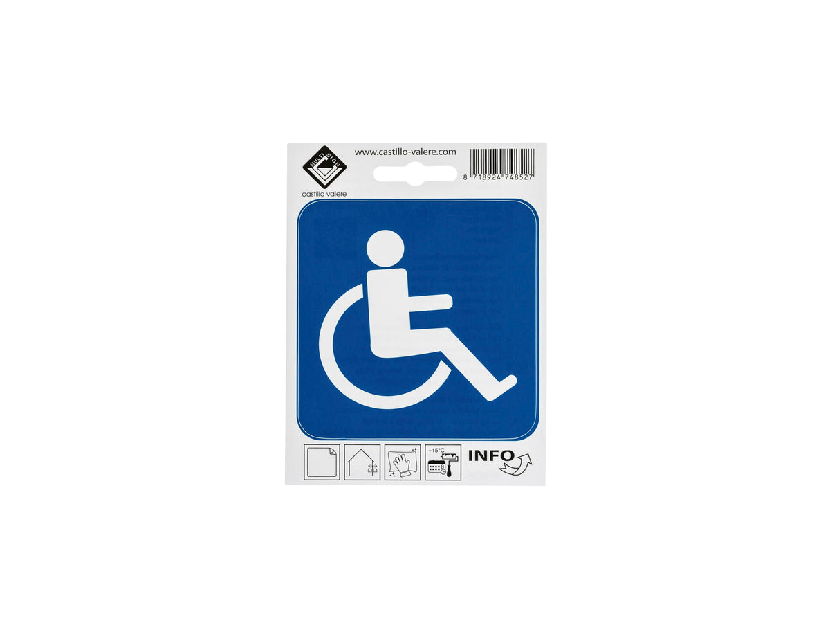 Zelfklevend pictogram toegang rolstoelen 10x10 cm