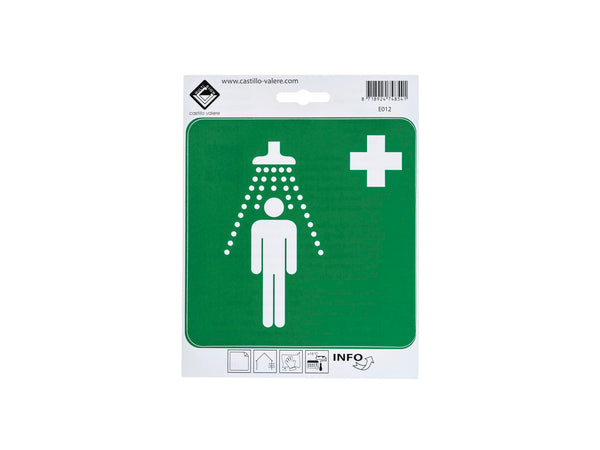 Pictogramme autocollant douche de sécurité 15x15 cm