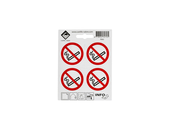 Pictogramme autocollant défense de fumer 4,7x4,7 cm 4 pièces