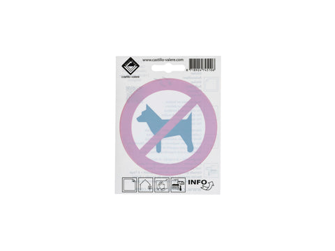 Zelfklevend pictogram verboden voor honden 10cm achter glas
