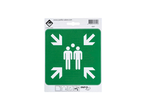 Zelfklevend pictogram verzamelplaats 15x15 cm