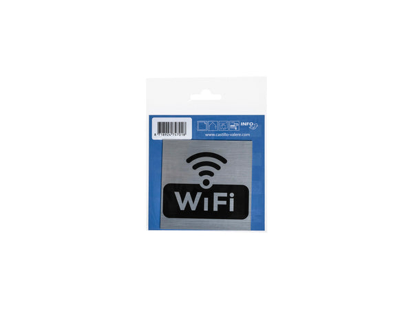 Zelfklevend pictogram wifi 8,5x8,5 cm aluminium look