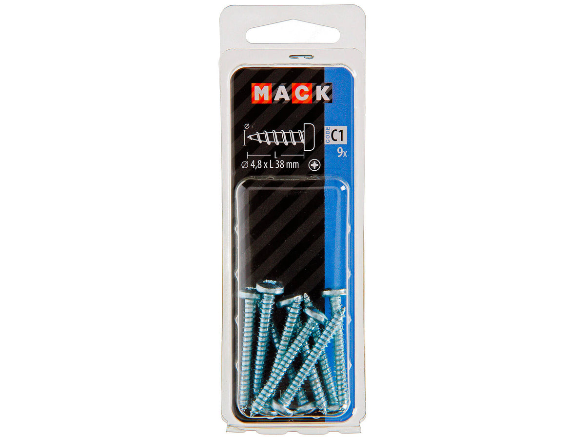 Mack Zelftappende schroeven PZ2 38x4,8 mm verzinkt 9 stuks