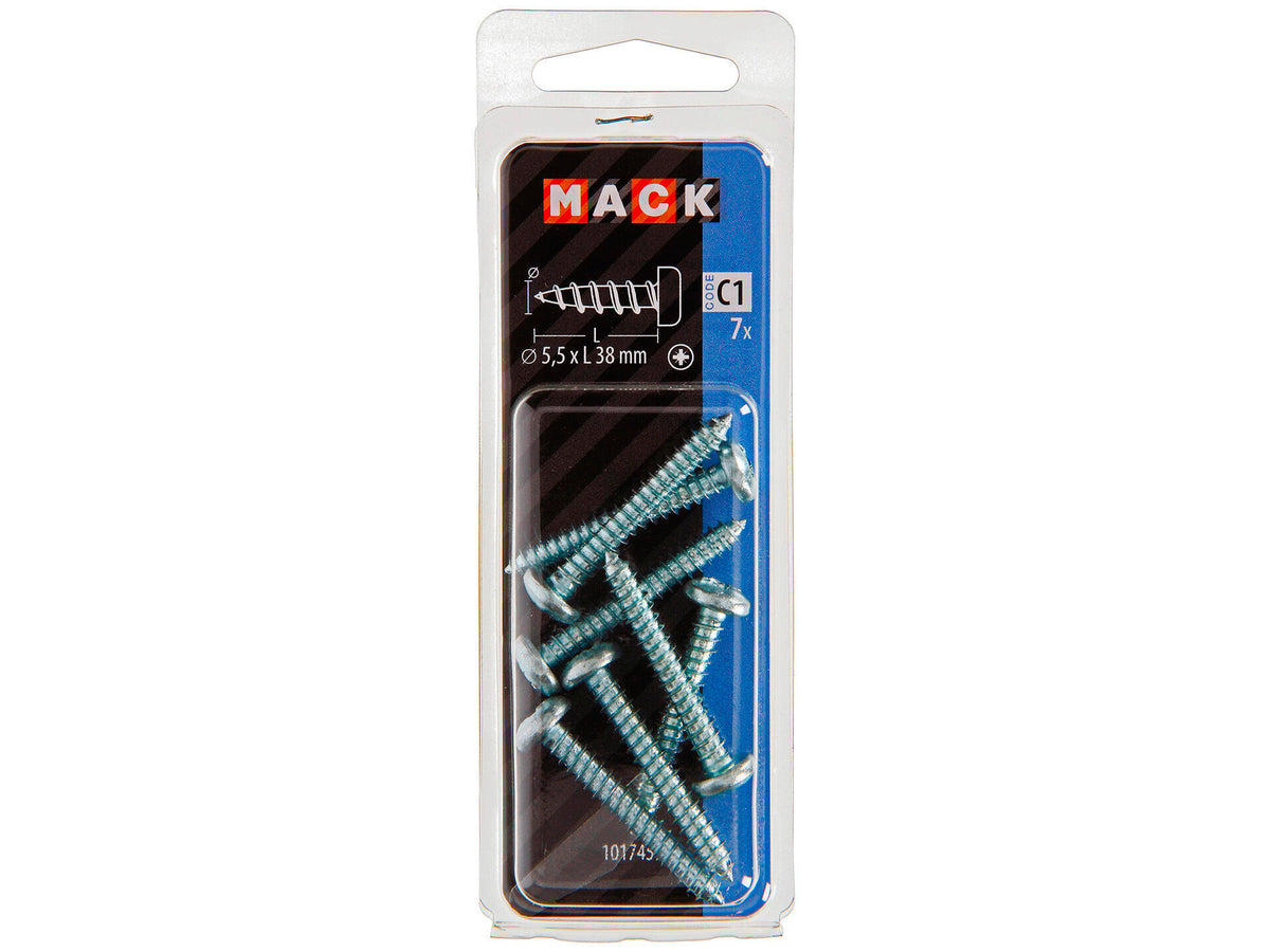 Mack Zelftappende schroeven PZ3 38x5,5 mm verzinkt 7 stuks