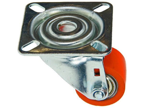 Mack Roulette pivotante 35mm platine polyuréthane orange