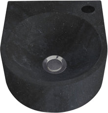 HANDENWASSER LUNA PLUS MET OPHANGING+KREPINE L25D28H10 BLAUWE STEEN KRAANGAT RECHTS
