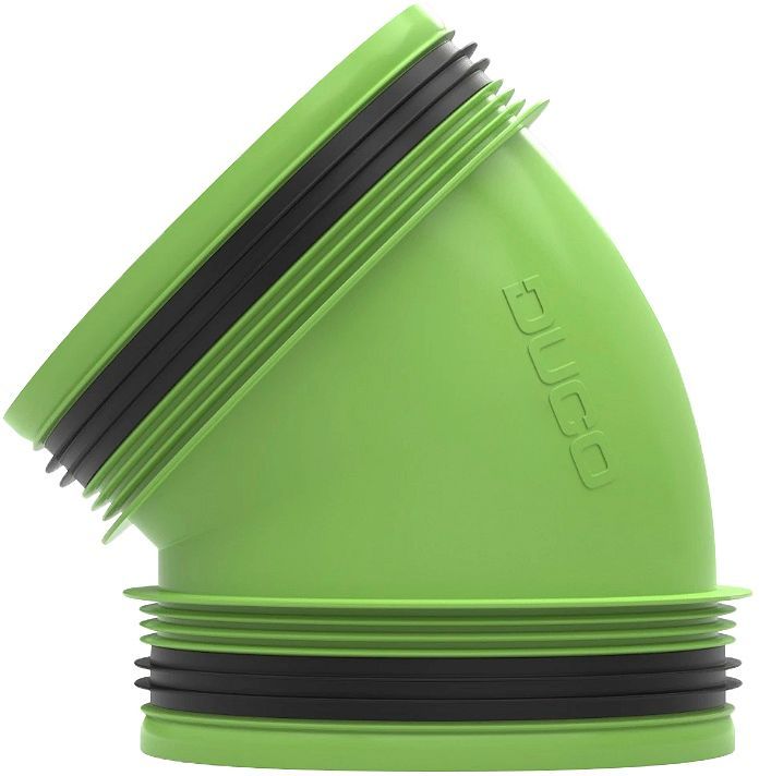 Aansluitstuk 45° +rubber D160-D160 Duco