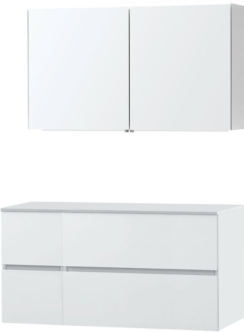 Meubel Molto poederwit 125 voor opbouwlavabo Solid spiegelkast, badkamermeubelen — SKU DESCO-701638