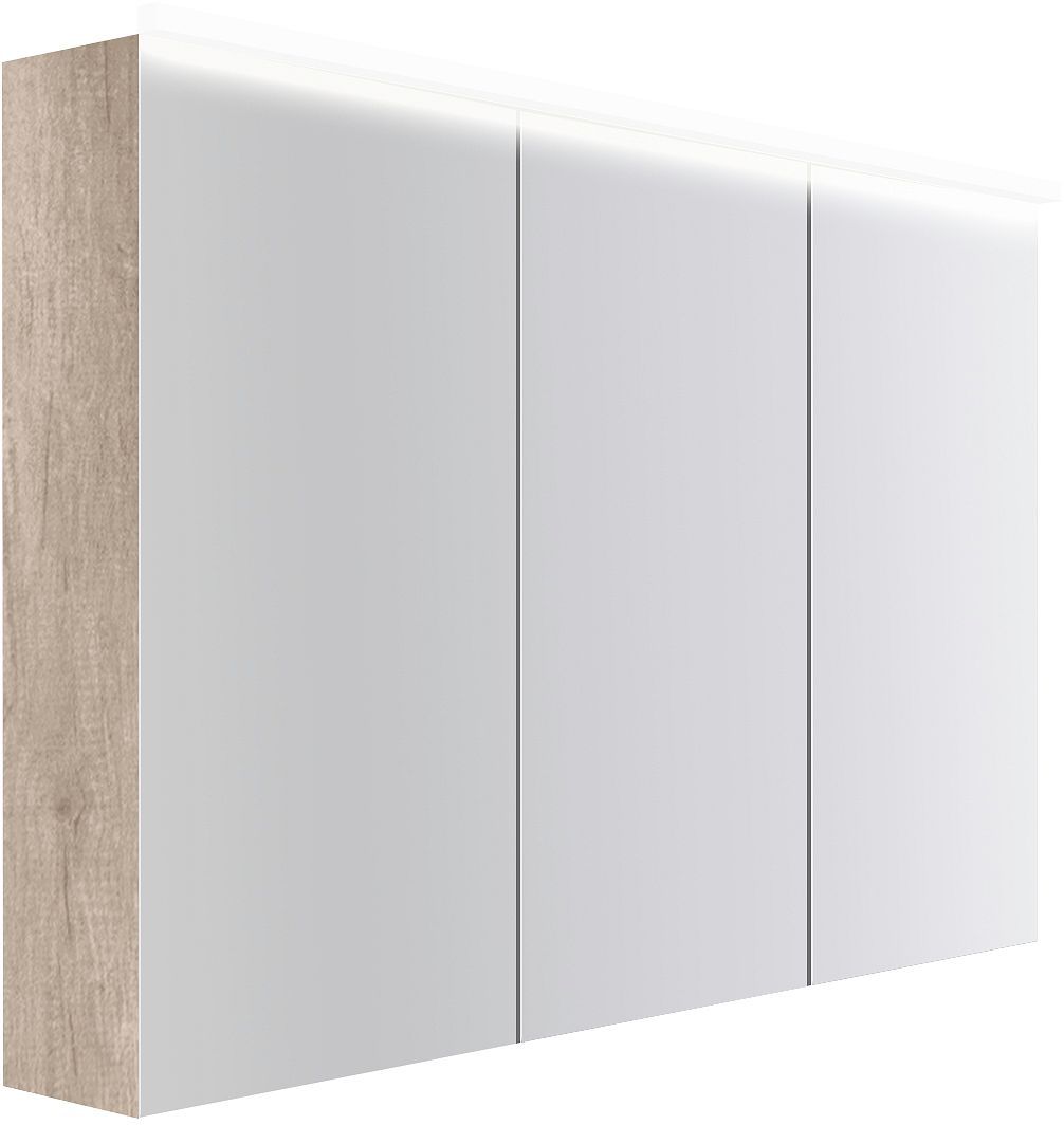 Spiegelkast COFFEE 3 deuren 1200MM 4250K eiken Decor flanel