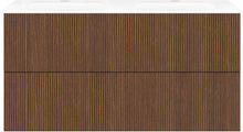 SOUS MEUBLE COFFEE 2 TIROIR 120 DUO NOYER SMARTLINE + DOUBLE LAVABO EN PORCELAINE BLANC