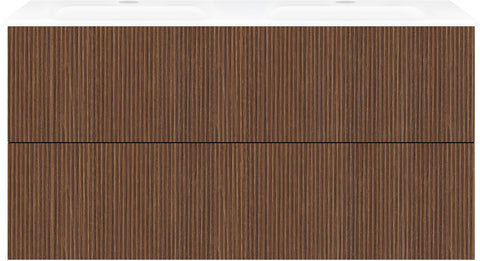 Onderbouw COFFEE 2 lade 120 duo notelaar Smartline + dubbele wastafel porselein wit