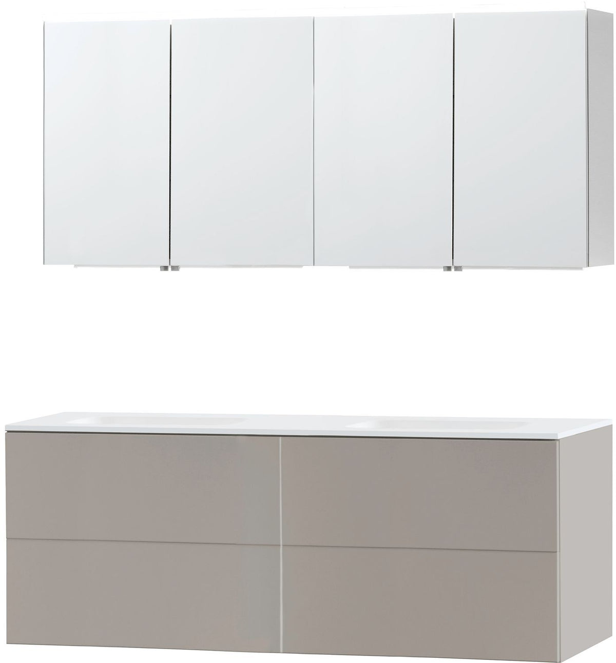 MEUBEL PURO DUO GRIJS 160 SOLID MOLTO SPIEGELKAST