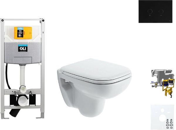 WALLFIX OLI WC SUSPENDU D-CODE COMPACT DURAVIT CODE BLINK NOIR