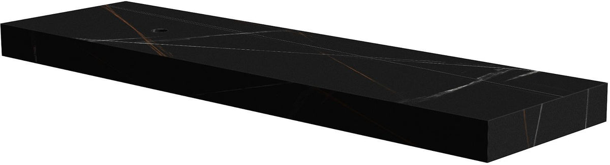 TABLET KERAMISCH MARMER PURO B180 H10 1AFVOERGAT LINKS BAMBOO BLACK