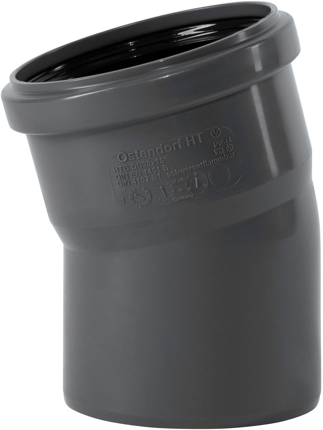 Elleboog 15° Mf 90MM Pp HT-Safe Ostendorf, raccords pp — SKU DESCO-160650