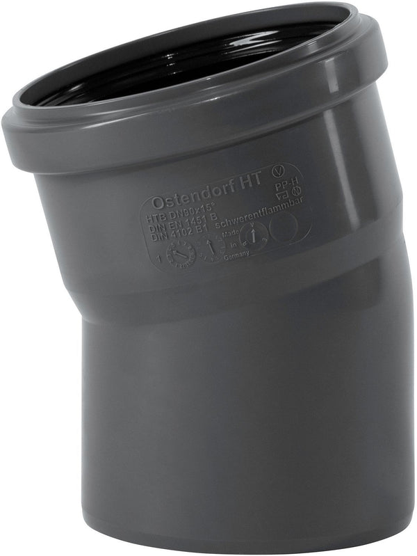 Elleboog 15° Mf 90MM Pp HT-Safe Ostendorf