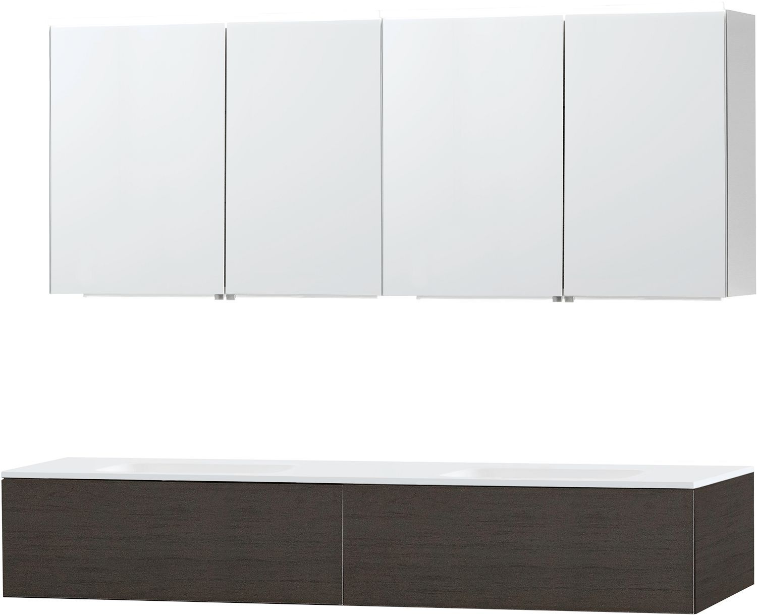 Meubel puro duo wenge 180 1 lade Solid Molto spiegelkast