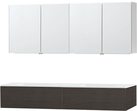 Meubel puro duo wenge 180 1 lade Solid Molto spiegelkast