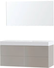 MEUBLE PURO SOLO GRIS ASYMETRIQUE 140 DROITE SOLID PURO MIROIR