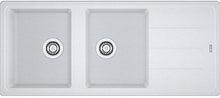 EVIER A ENCASTRER BASIS FRANKE 2 BAC+EGOUTTOIR 116X50 METAL BLANC