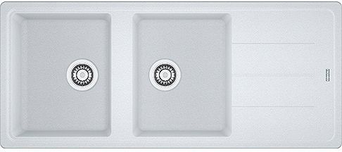 EVIER A ENCASTRER BASIS FRANKE 2 BAC+EGOUTTOIR 116X50 METAL BLANC