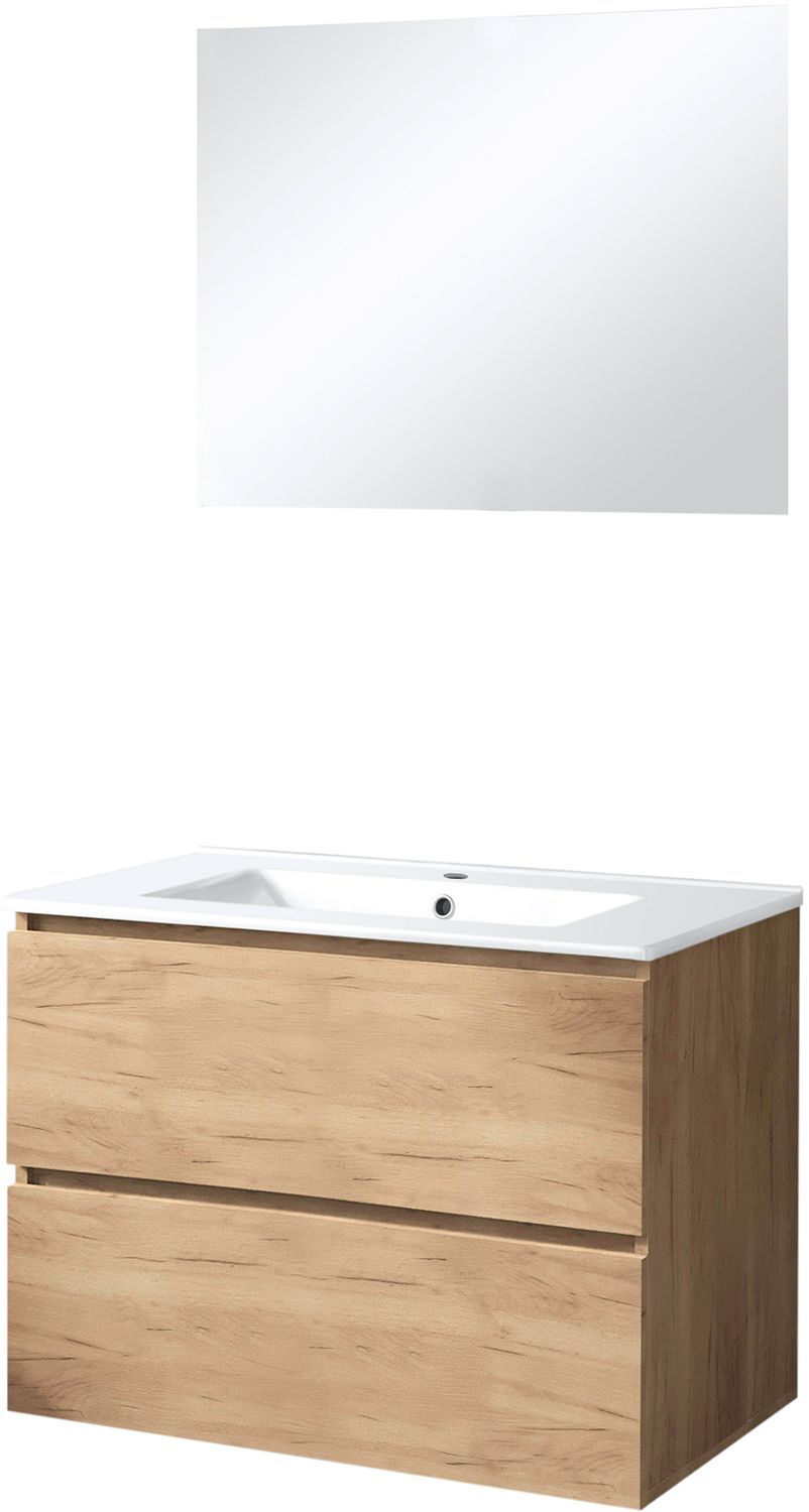 MEUBEL ICE SOLO SPIEGEL ZONDER VERLICHTING 80CM EIK GRIJS