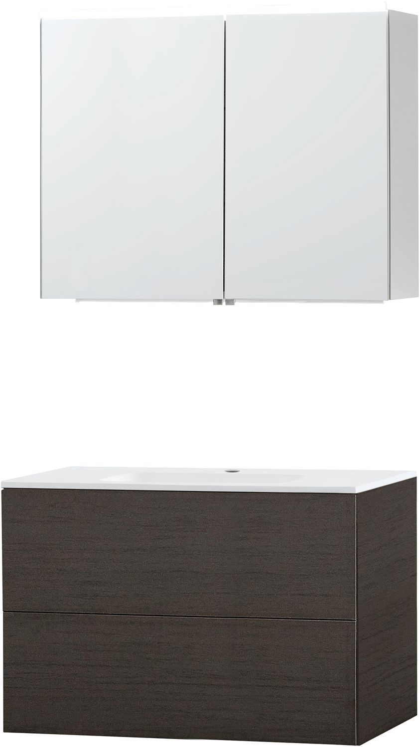 Meubel puro Solo wenge 90 kunstmarmer spiegelkast