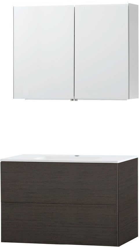 Meubel puro Solo wenge 90 kunstmarmer spiegelkast