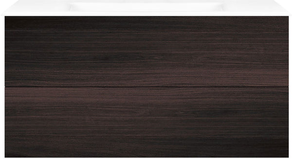 SOUS MEUBLE COFFEE 2 TIROIRS 120 CHENE DECOR MOKKA +LAVABO PORCELAINE SANS TROU ROBINET BLANC