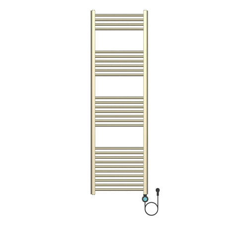 BELVIT Elektrische badkamerradiator met digitale thermostaat Smart WiFi aansluiting rechts 900W 1600x500 mm - Goud geborsteld, elektrische radiatoren — SKU MB-19782-23309, EAN 5404029128151