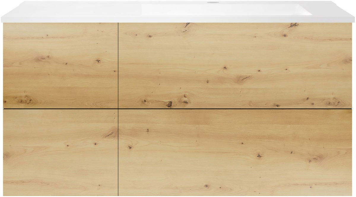 ONDERBOUW COFFEE 4 LADES 120 EIK  URBAN+WASTAFEL RECHTS KUNSTMARMER MAT WIT