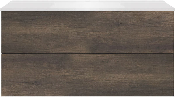 Onderbouw COFFEE 2 lades 120 kastanje Decor truffel+wastafel wit