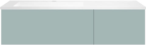 ONDERBOUW COFFEE 2 LADES 120 IJSBLAUW ZACHT MAT+WASTAFEL LINKS KUNSTMARMER MAT WIT