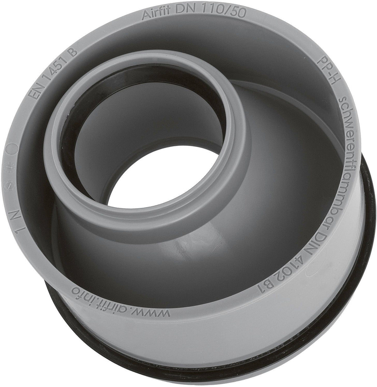 Pp-h verloopstuk m.rubber Mf Airfit 90-50MM