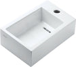 LAVE-MAINS FLUSH 3 CLOU 36CM +TROU ROBINET DROITE BLANC CERAMIQUE