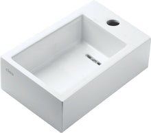 LAVE-MAINS FLUSH 3 CLOU 36CM +TROU ROBINET DROITE BLANC CERAMIQUE
