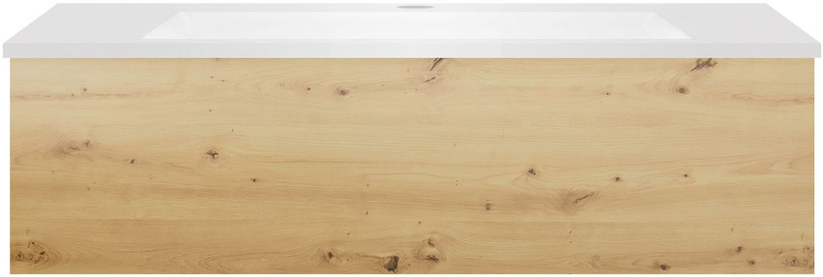 Onderbouw COFFEE 1 lade 100EIKEN Decor urban+wastafel kunstmarmer wit