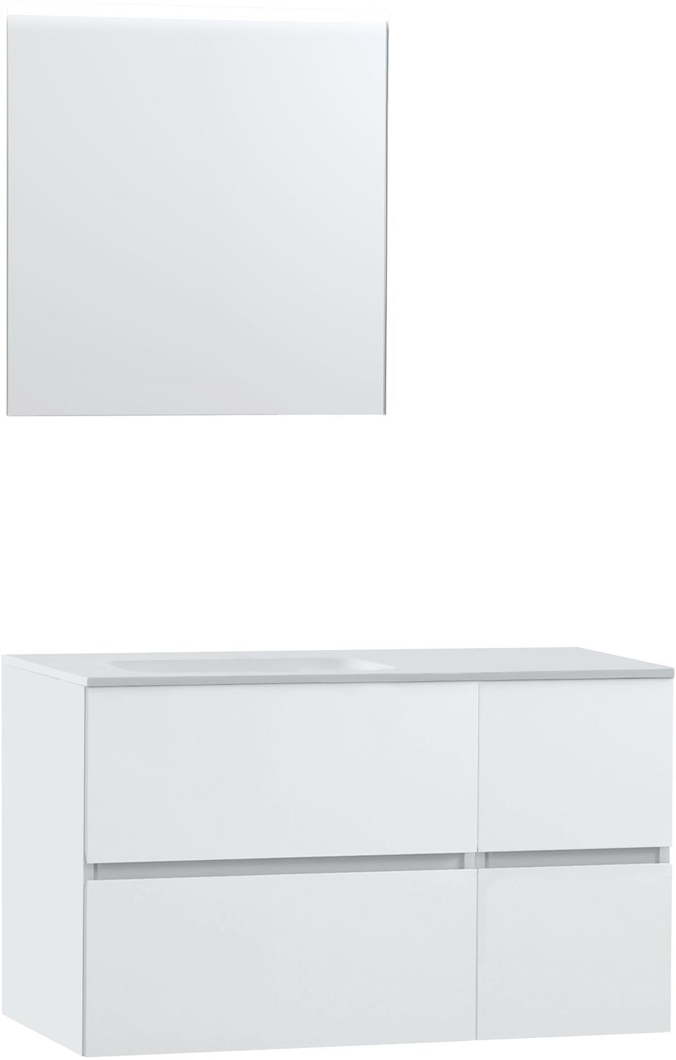 MEUBEL MOLTO POEDERWIT 105 LINKS SOLID SPIEGEL