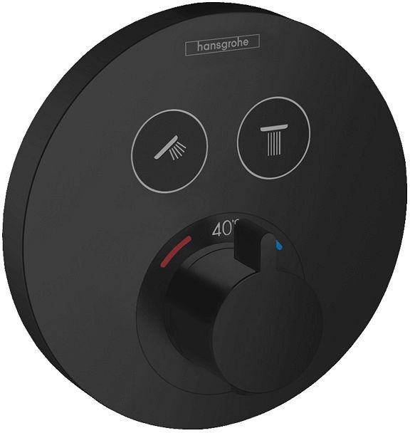SET DE FINITION THERMOSTAT+ 2 ROBINET D'ARRET SELECT S HANSGROHE NOIR MAT