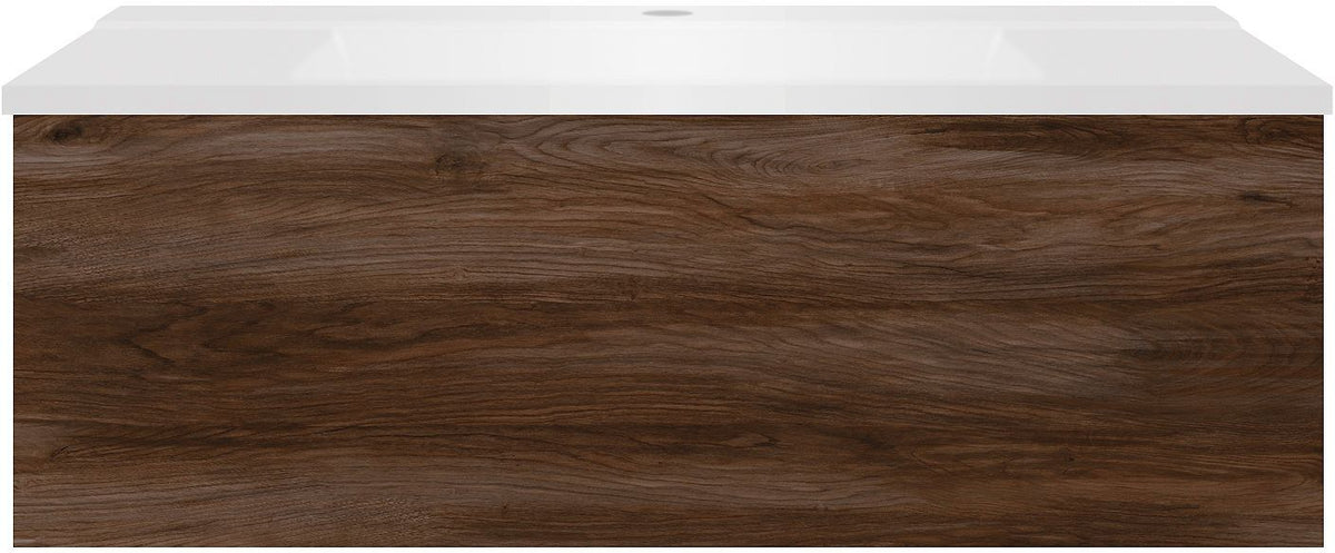 Onderbouw COFFEE 1 lade 90 notelaar Decor fluweel+wastafel mat wit
