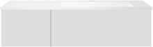 SOUS MEUBLE COFFEE 2 TIROIRS 120 GRIS VELOURS MAT+LAVABO DROITE EN MARBRE SYNTHETIQUE BLANC MAT