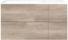 ONDERBOUW COFFEE 4 LADES 110 EIKEN DECOR FLANEL +WASTAFEL LINKS PORSELEIN ZONDER KRAANGAT WIT