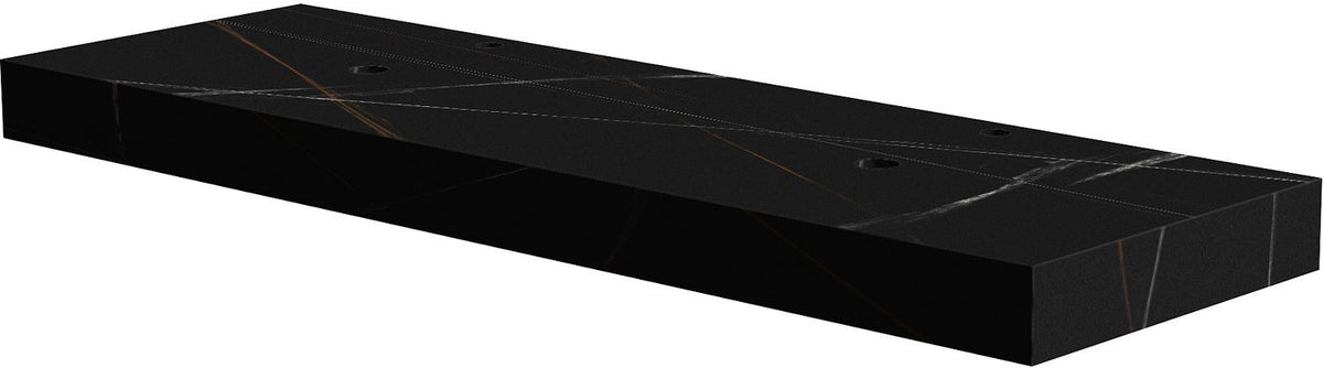 TABLET KERAMISCH MARMER PURO B160 H10 2AFVOERGATEN/KRAANGATEN BAMBOO BLACK