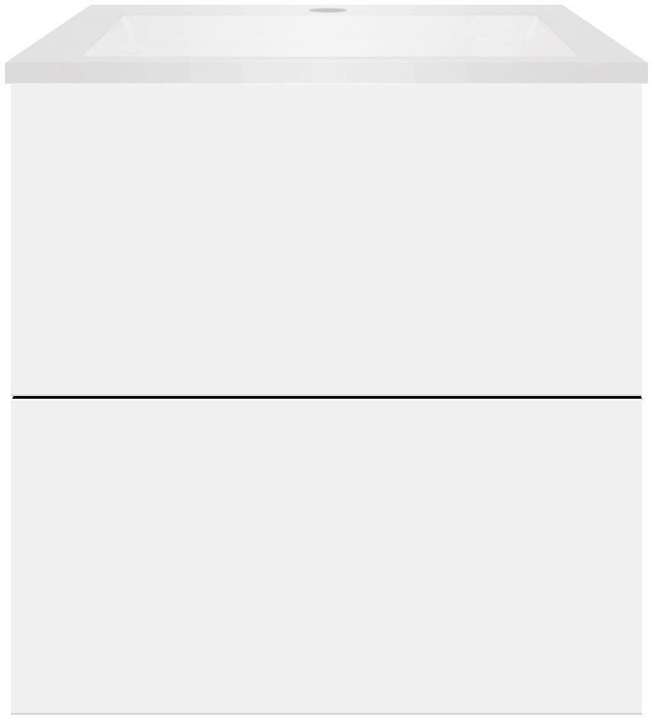 Onderbouw COFFEE 2 lades 60 mat wit+wastafel kunstmarmer mat wit